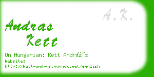 andras kett business card